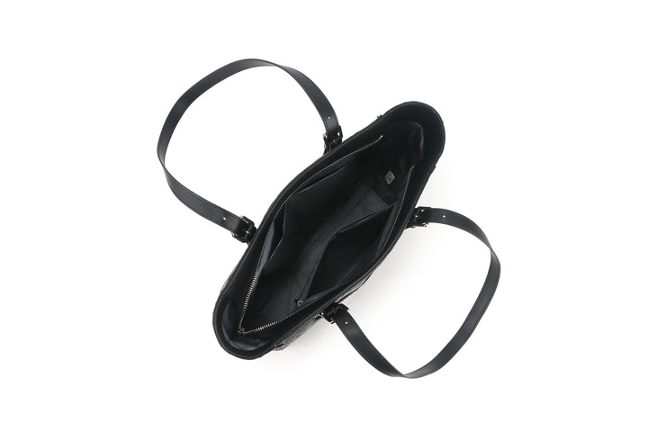 Tote Elizabeth Anthurium Embossed Black