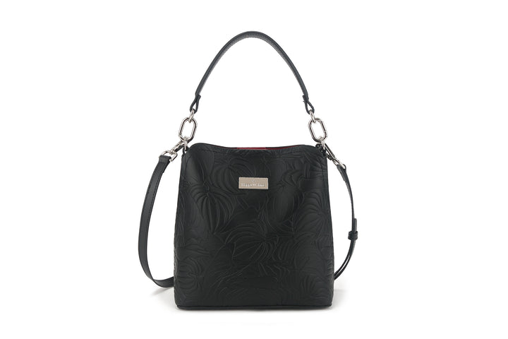 Crossbody Abby Anthurium Embossed Black