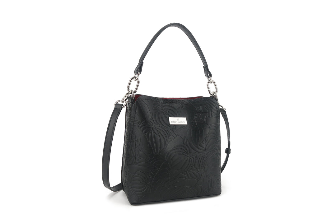 Crossbody Abby Anthurium Embossed Black