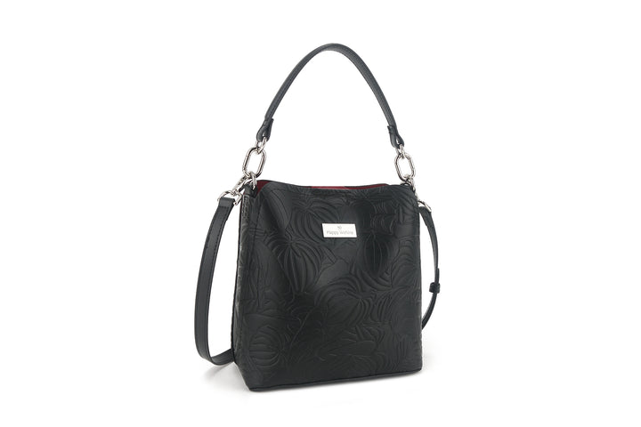 Crossbody Abby Anthurium Embossed Black