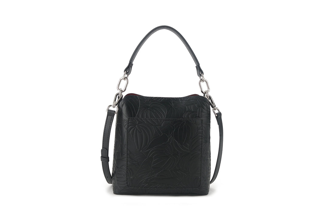 Crossbody Abby Anthurium Embossed Black
