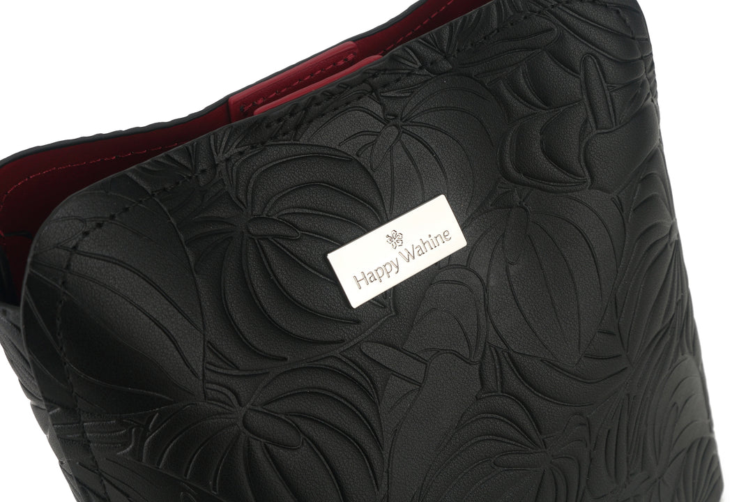 Crossbody Abby Anthurium Embossed Black
