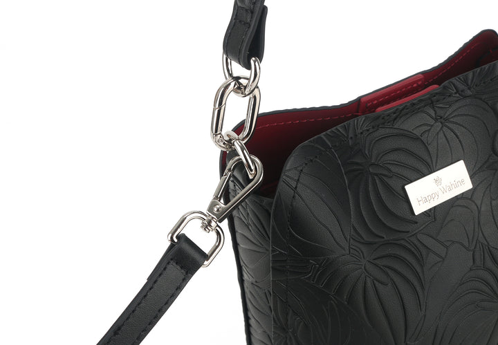 Crossbody Abby Anthurium Embossed Black