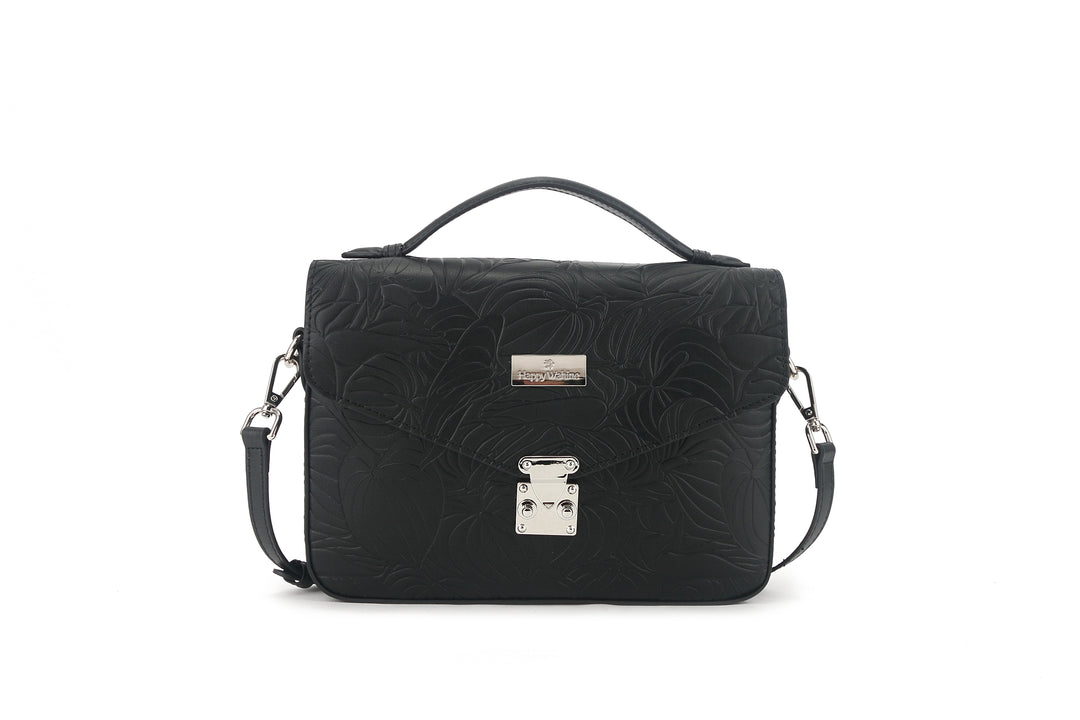 Satchel Alice Anthurium Embossed Black