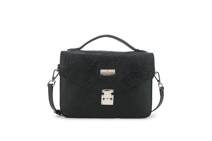 Satchel Alice Anthurium Embossed Black