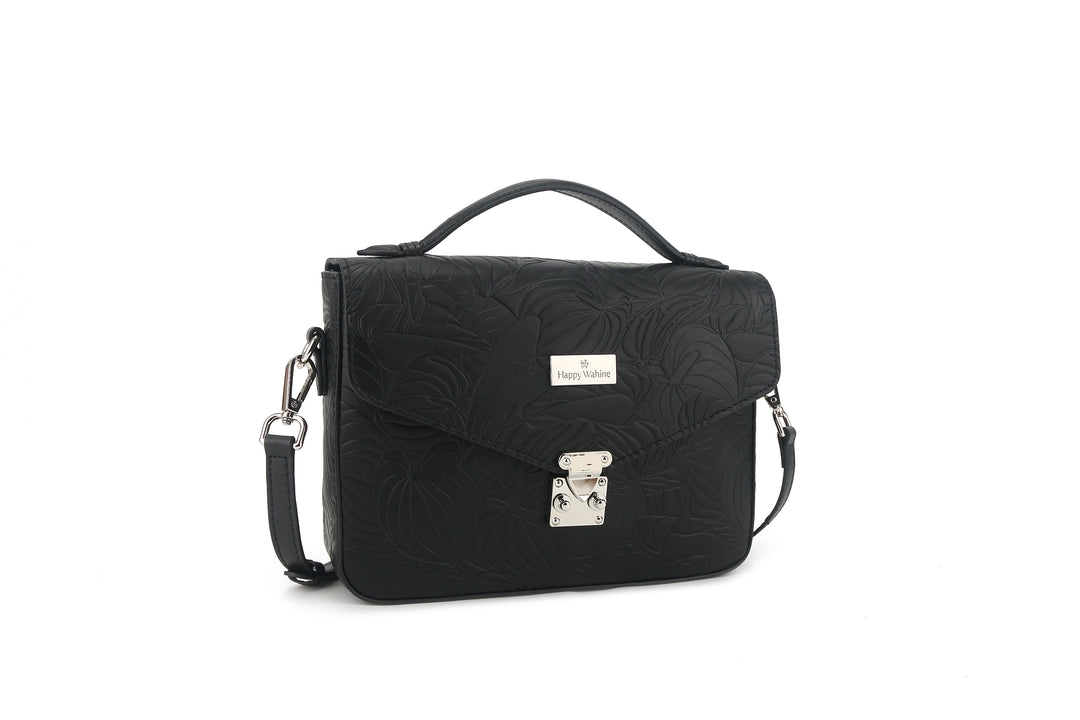 Satchel Alice Anthurium Embossed Black