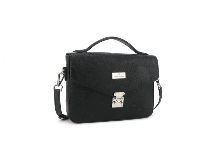 Satchel Alice Anthurium Embossed Black