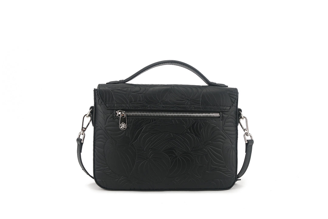 Satchel Alice Anthurium Embossed Black