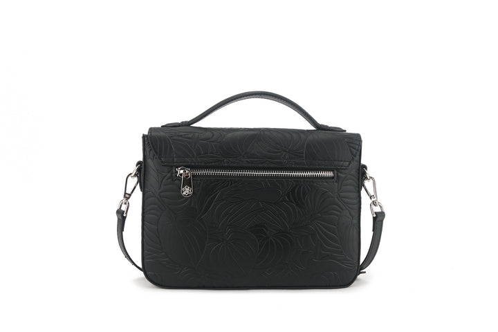Satchel Alice Anthurium Embossed Black