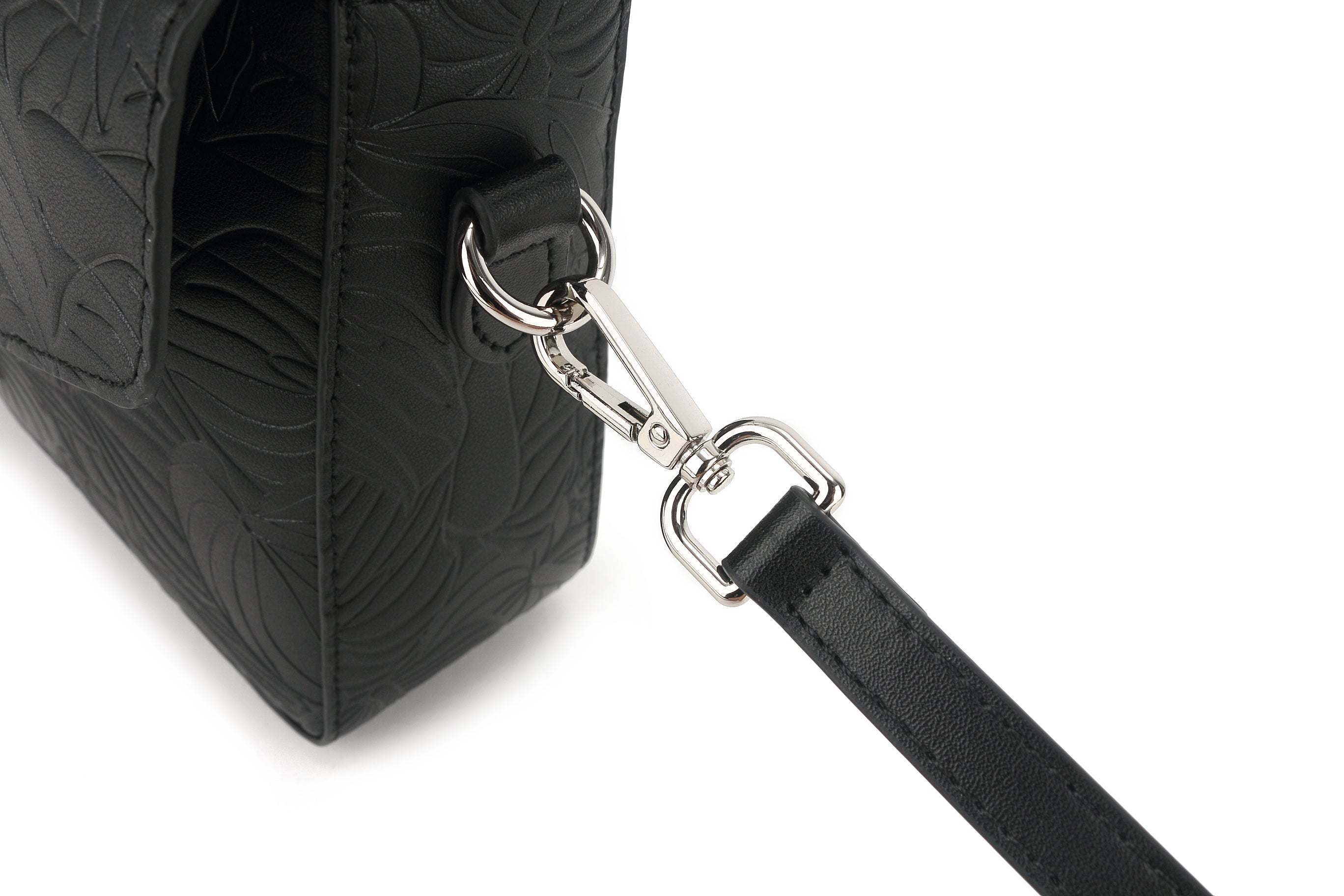 Satchel Alice Anthurium Embossed Black – Happy Wahine