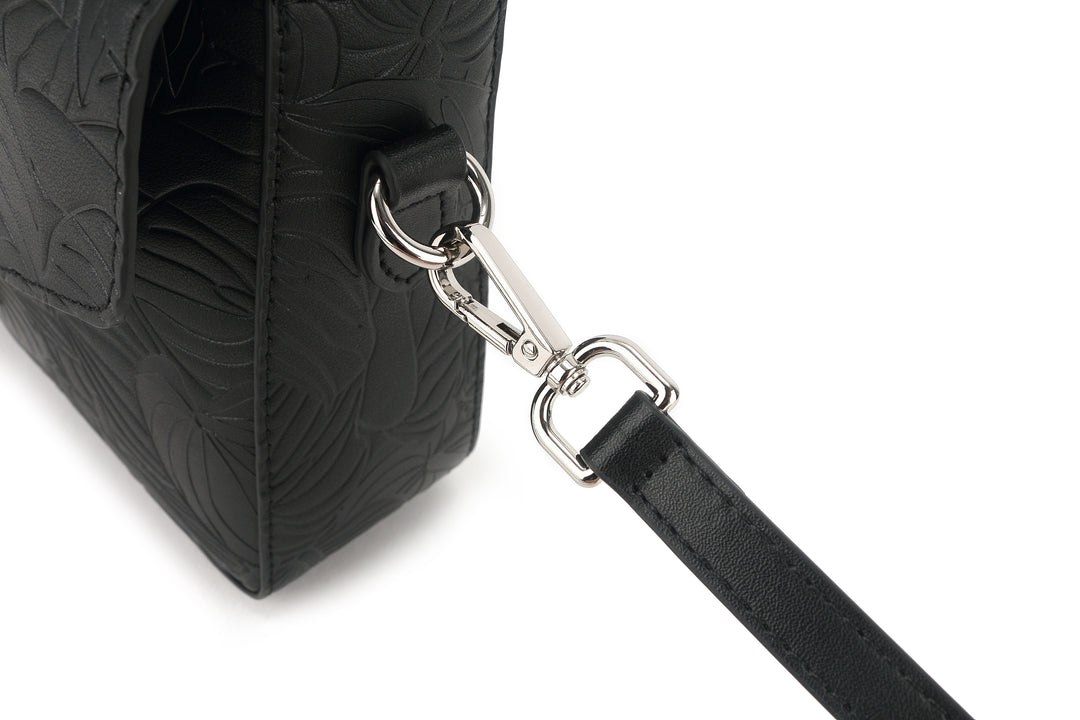 Satchel Alice Anthurium Embossed Black