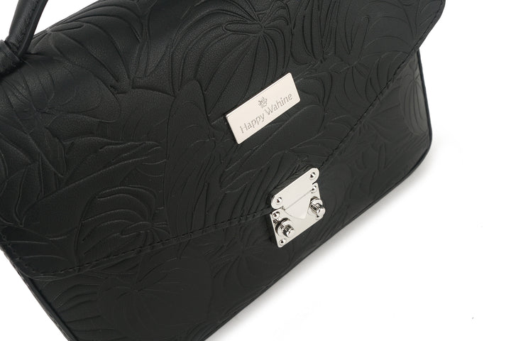 Satchel Alice Anthurium Embossed Black