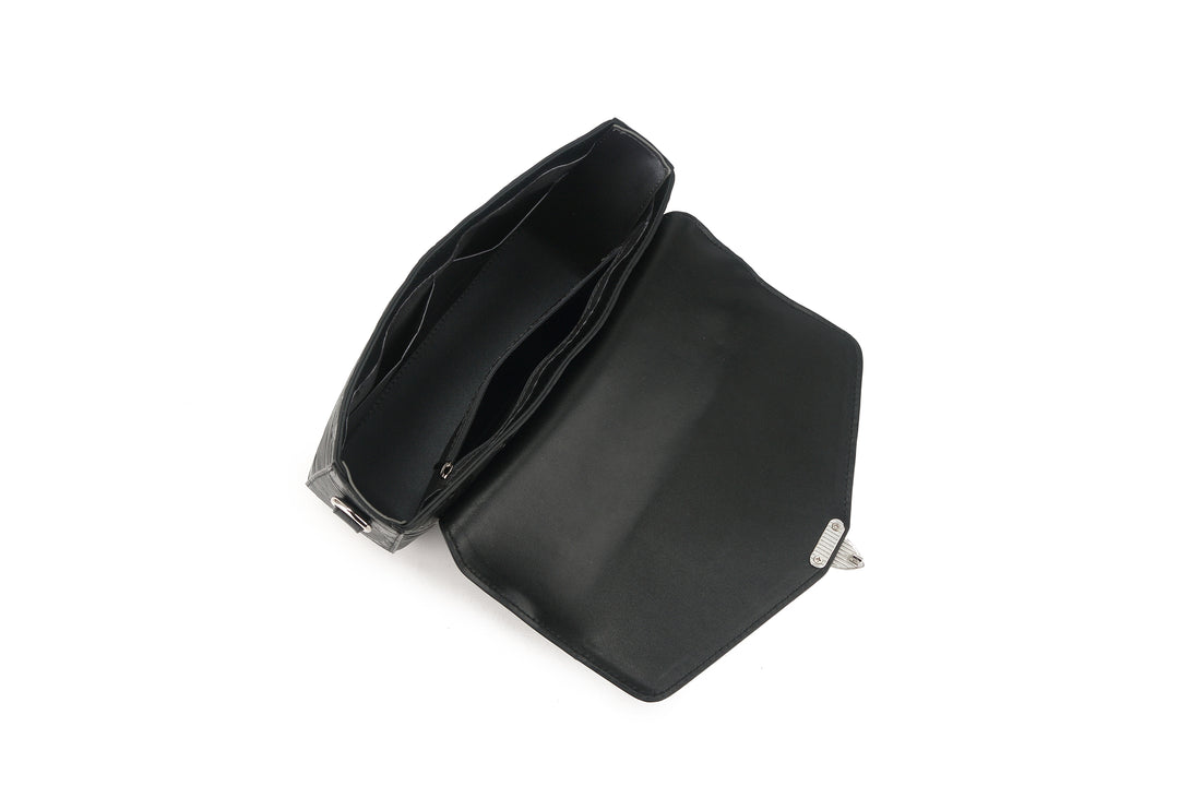Satchel Alice Anthurium Embossed Black