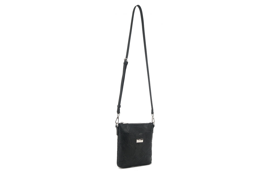 Crossbody Lisa Anthurium Embossed Black