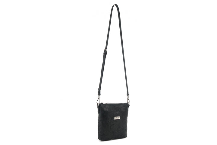 Crossbody Lisa Anthurium Embossed Black