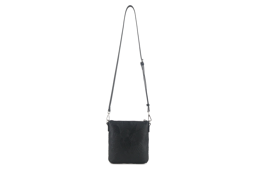 Crossbody Lisa Anthurium Embossed Black