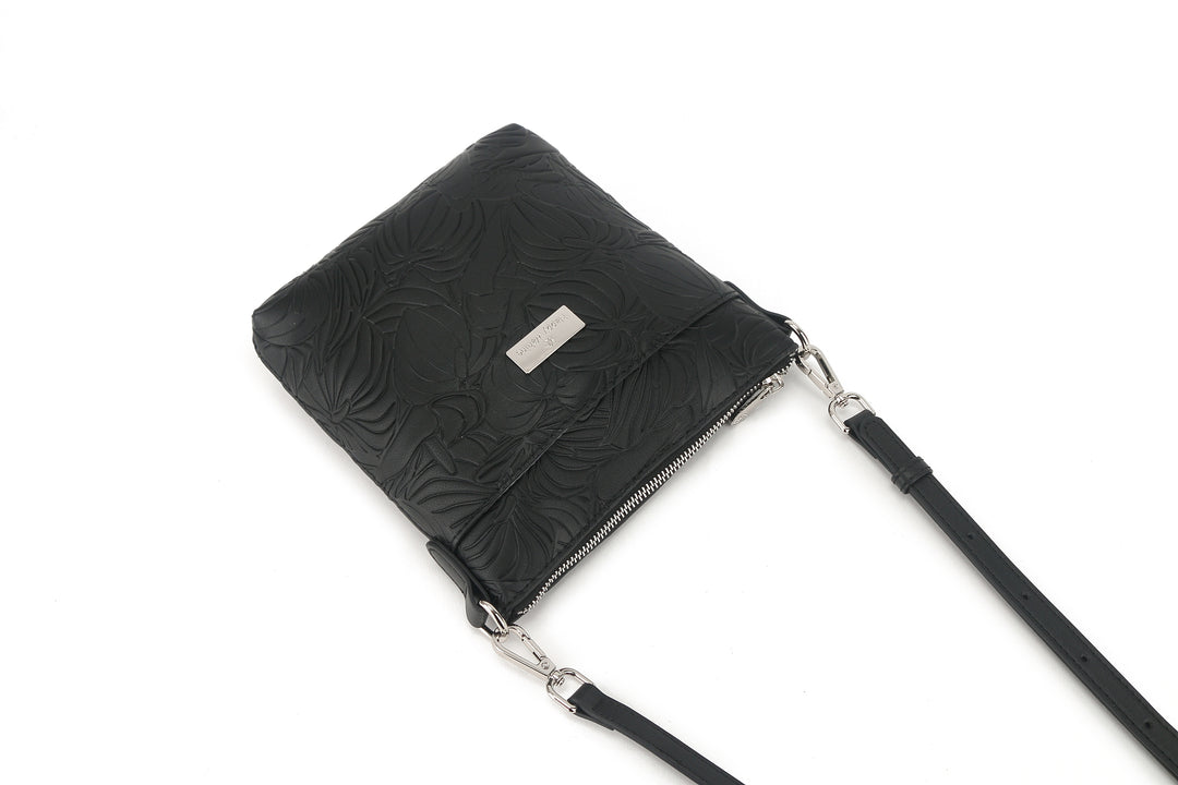 Crossbody Lisa Anthurium Embossed Black