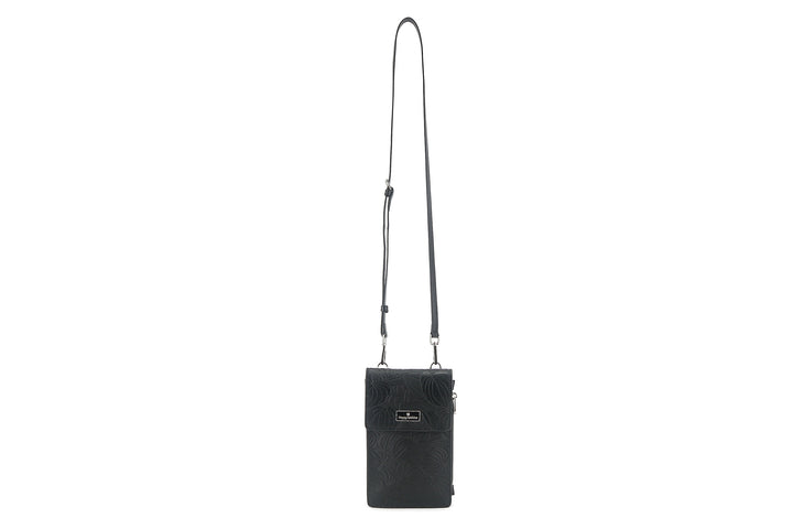 Crossbody Anna Anthurium Embossed Black