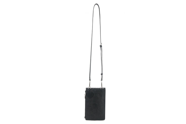 Crossbody Anna Anthurium Embossed Black