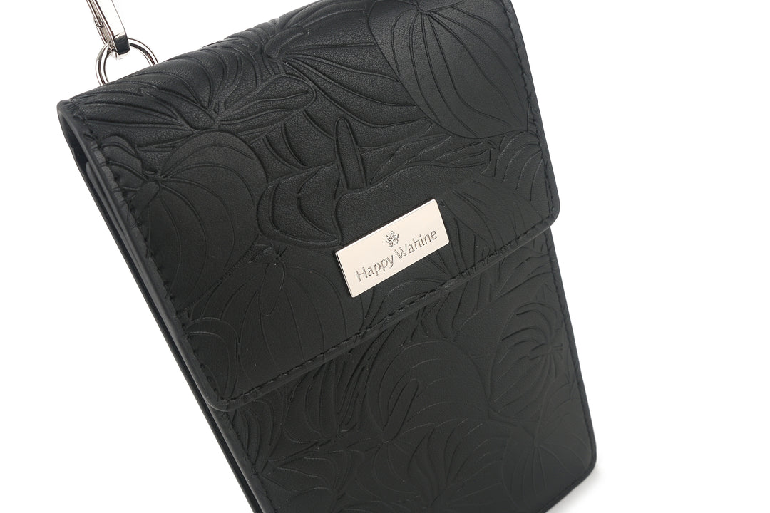 Crossbody Anna Anthurium Embossed Black