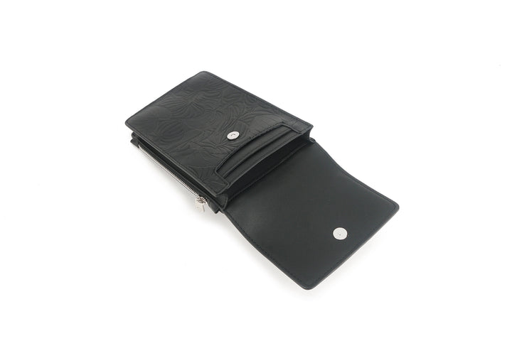 Crossbody Anna Anthurium Embossed Black