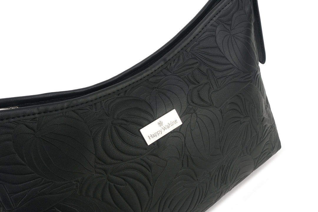 Shoulder Bag Edith Anthurium Embossed Black