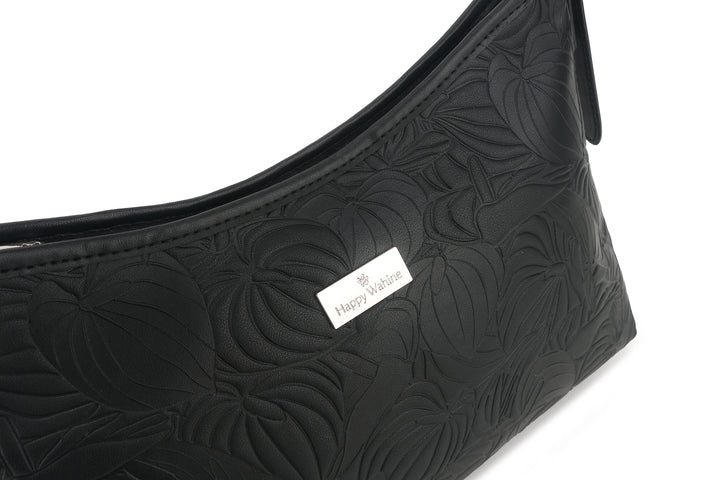 Shoulder Bag Edith Anthurium Embossed Black