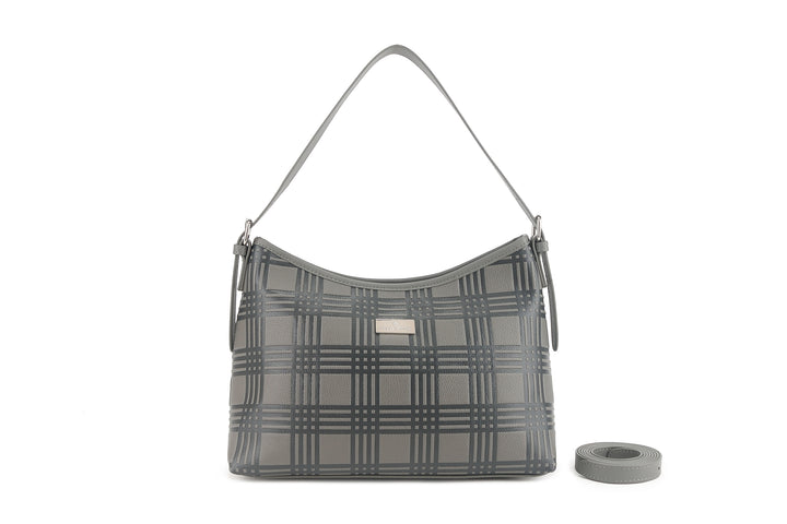 Shoulder Bag Edith Palaka Embossed Grey
