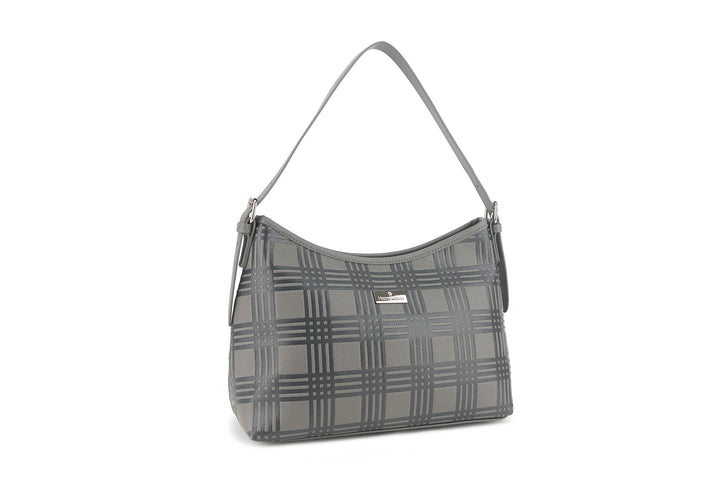 Shoulder Bag Edith Palaka Embossed Grey