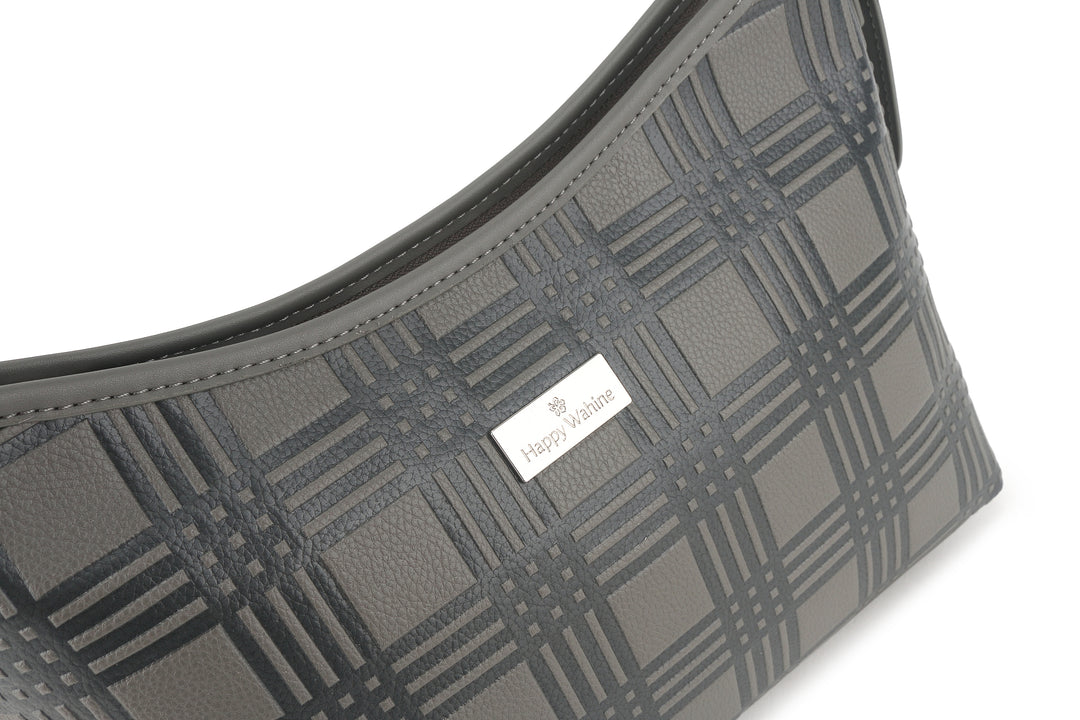 Shoulder Bag Edith Palaka Embossed Grey