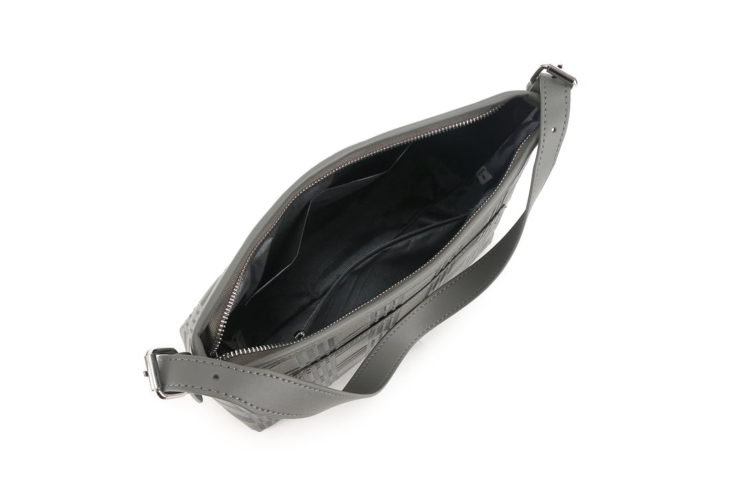 Shoulder Bag Edith Palaka Embossed Grey