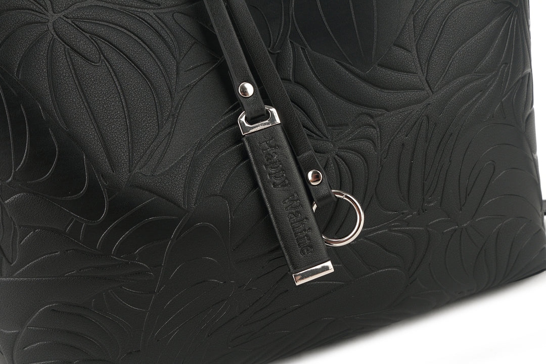 Reversible Tote Nancy Small Anthurium Embossed Black