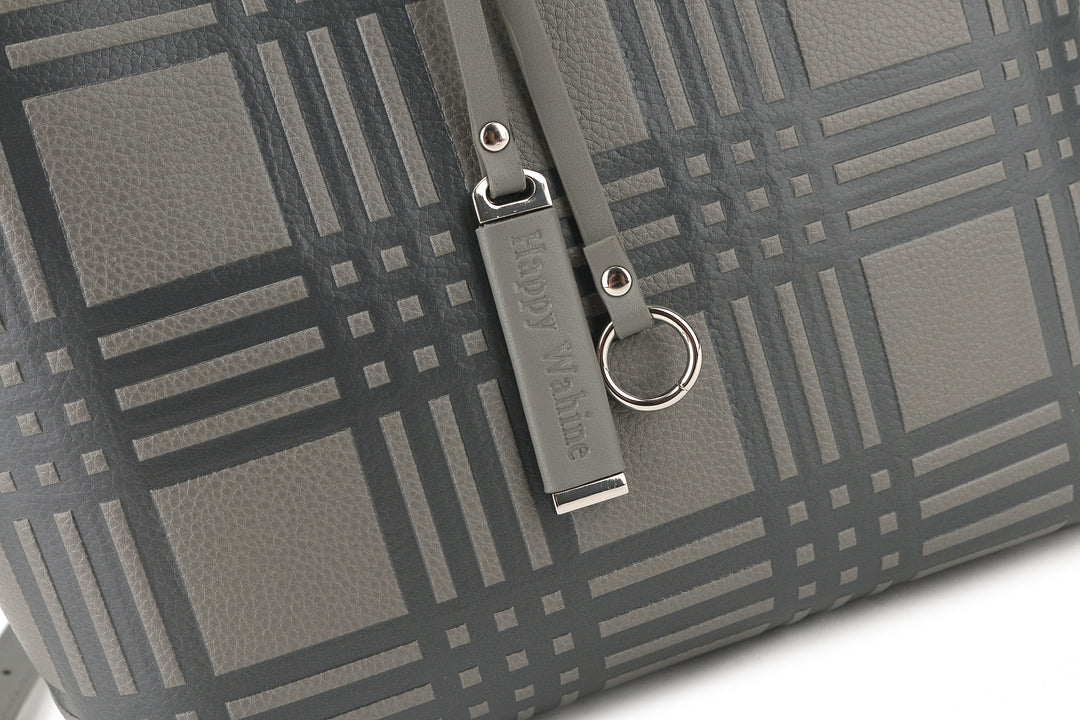 Reversible Tote Nancy Small Palaka Embossed Grey