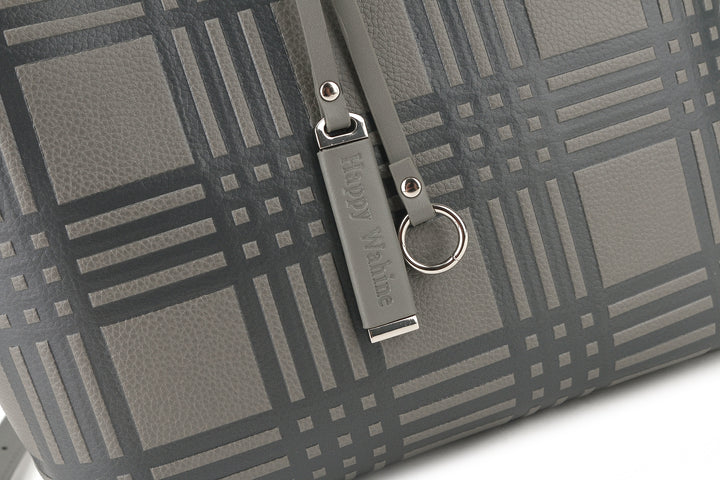 Reversible Tote Nancy Small Palaka Embossed Grey