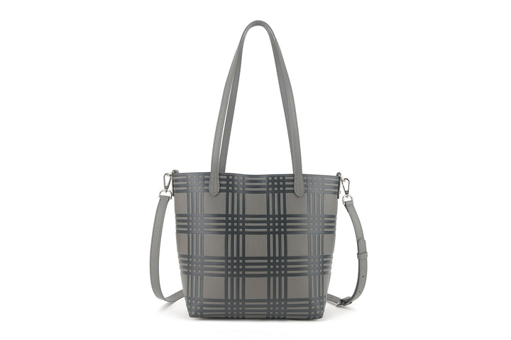 Reversible Tote Nancy Small Palaka Embossed Grey