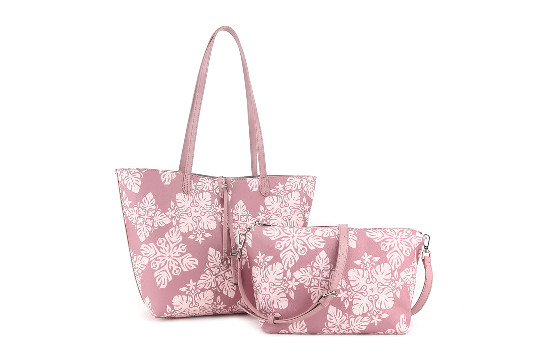 Reversible Tote Nancy Large Quilt Dusty Rose