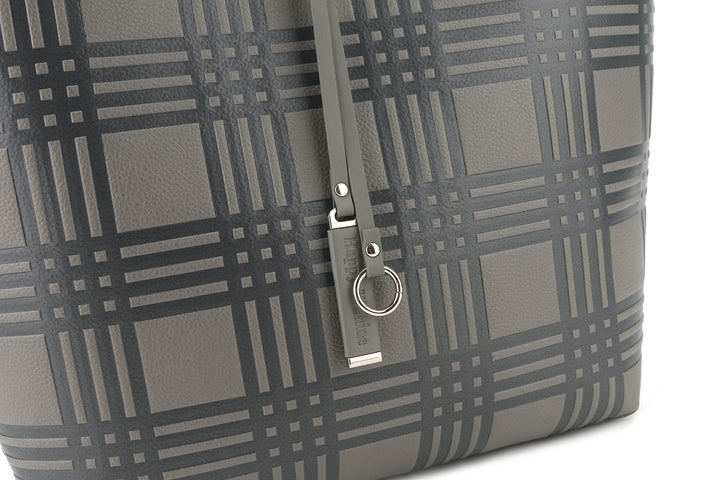 Reversible Tote Nancy Large Palaka Embossed Grey