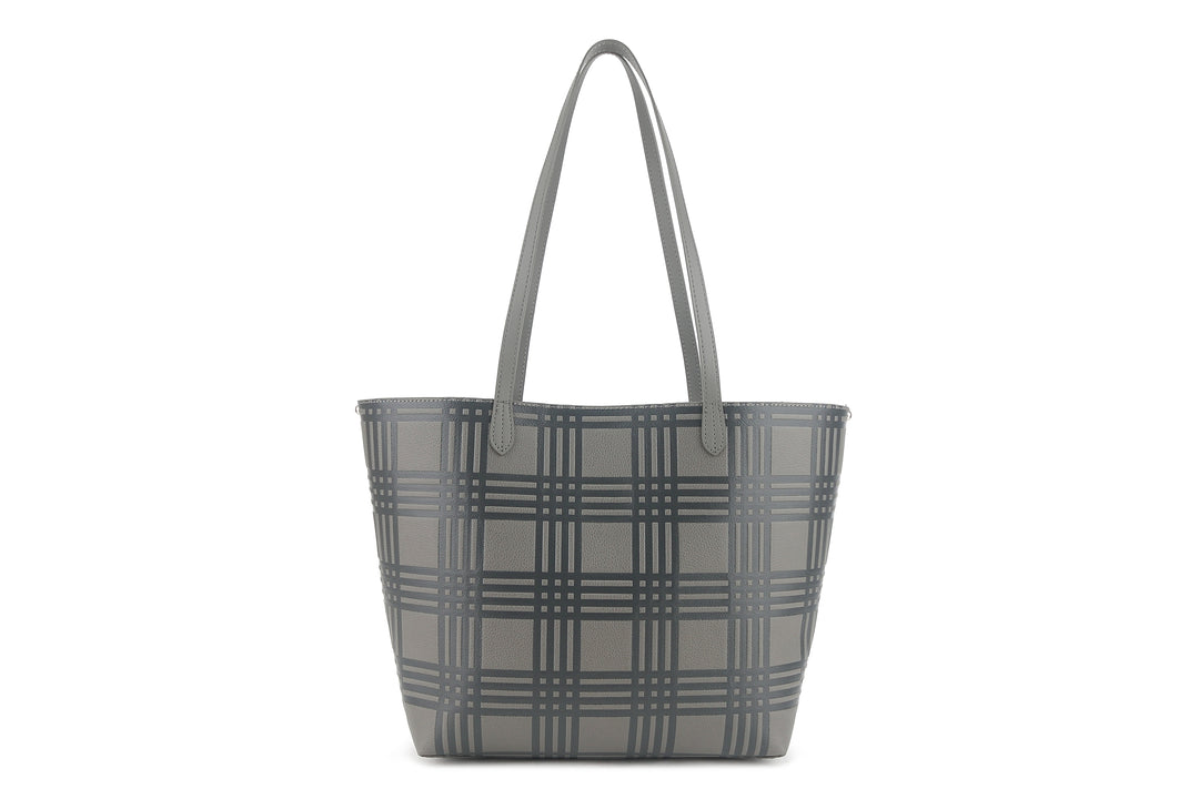 Reversible Tote Nancy Large Palaka Embossed Grey