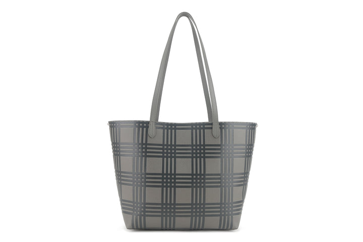 Reversible Tote Nancy Large Palaka Embossed Grey
