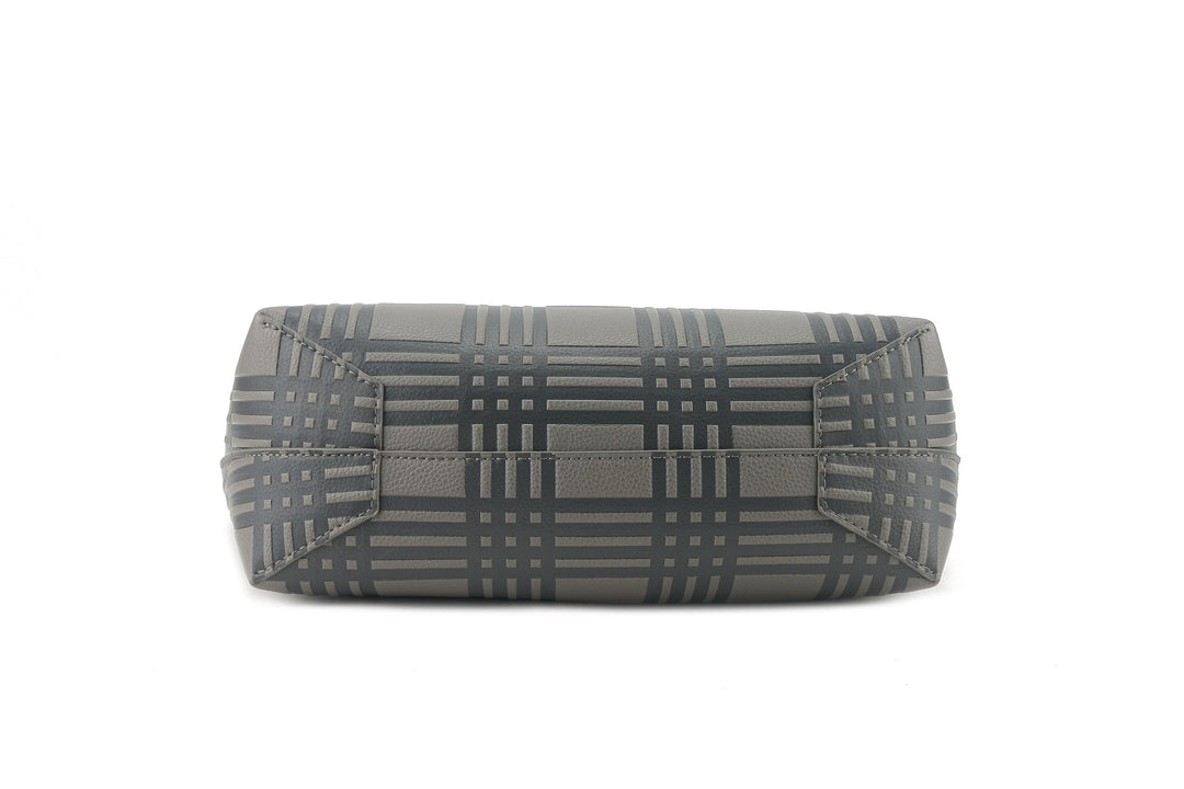 Reversible Tote Nancy Large Palaka Embossed Grey