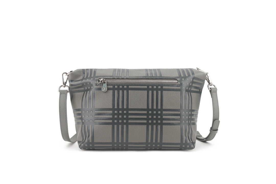 Reversible Tote Nancy Large Palaka Embossed Grey