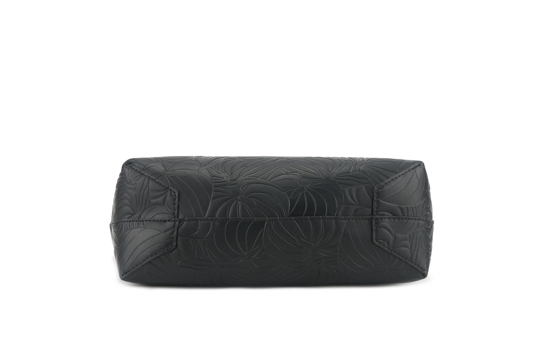Reversible Tote Nancy Large Anthurium Embossed Black