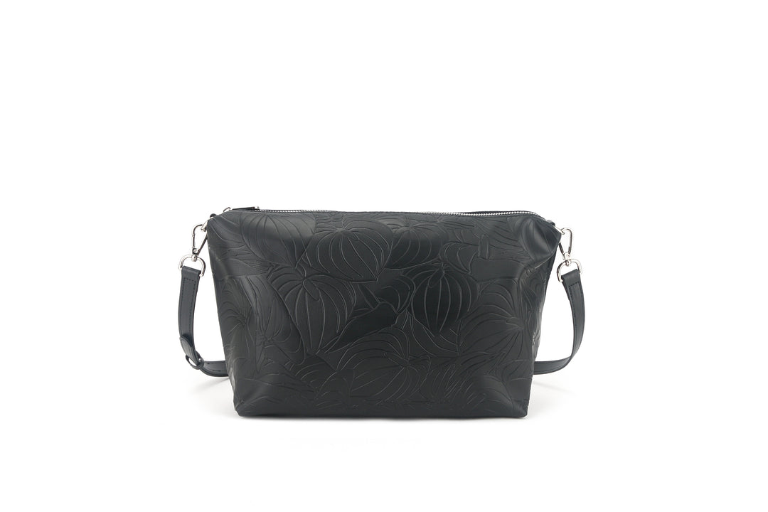 Reversible Tote Nancy Large Anthurium Embossed Black