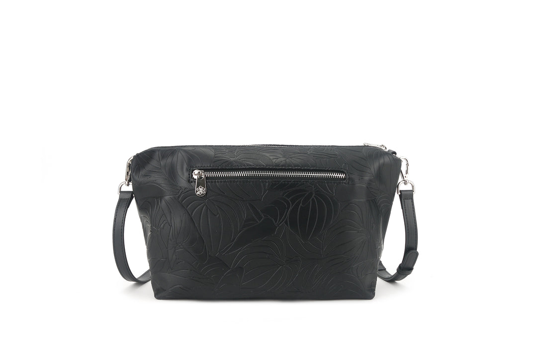 Reversible Tote Nancy Large Anthurium Embossed Black