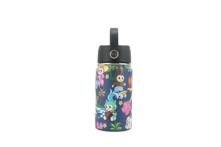 Insulated Water Bottle 12oz Aloha Monsters Navy