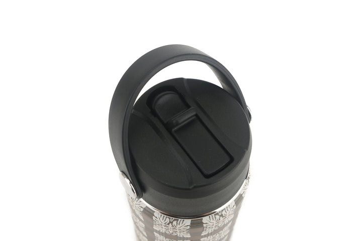 Insulated Water Bottle 12oz Quilt Palaka Brown