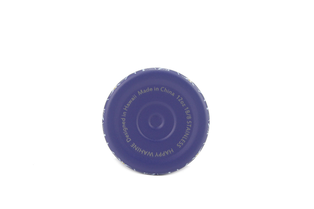Insulated Water Bottle 12oz Plumeria Blue