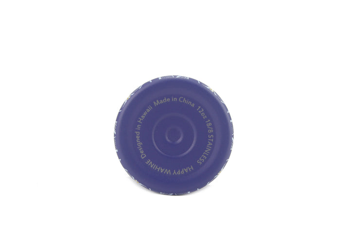 Insulated Water Bottle 12oz Plumeria Blue