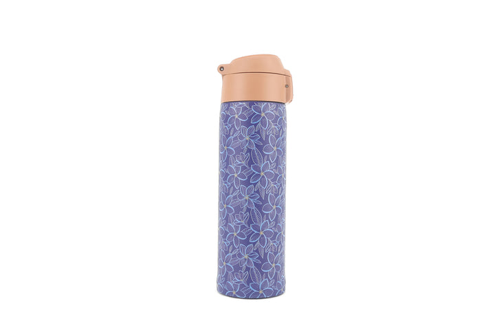 Insulated Water Bottle 15oz Plumeria Blue