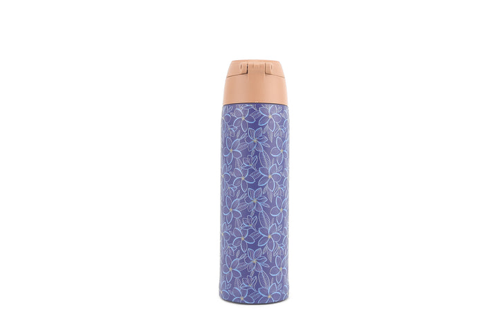 Insulated Water Bottle 15oz Plumeria Blue